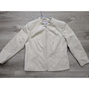 Woman's TanJay Tan Faux Suede Jacket W/Pockets Lining 10P